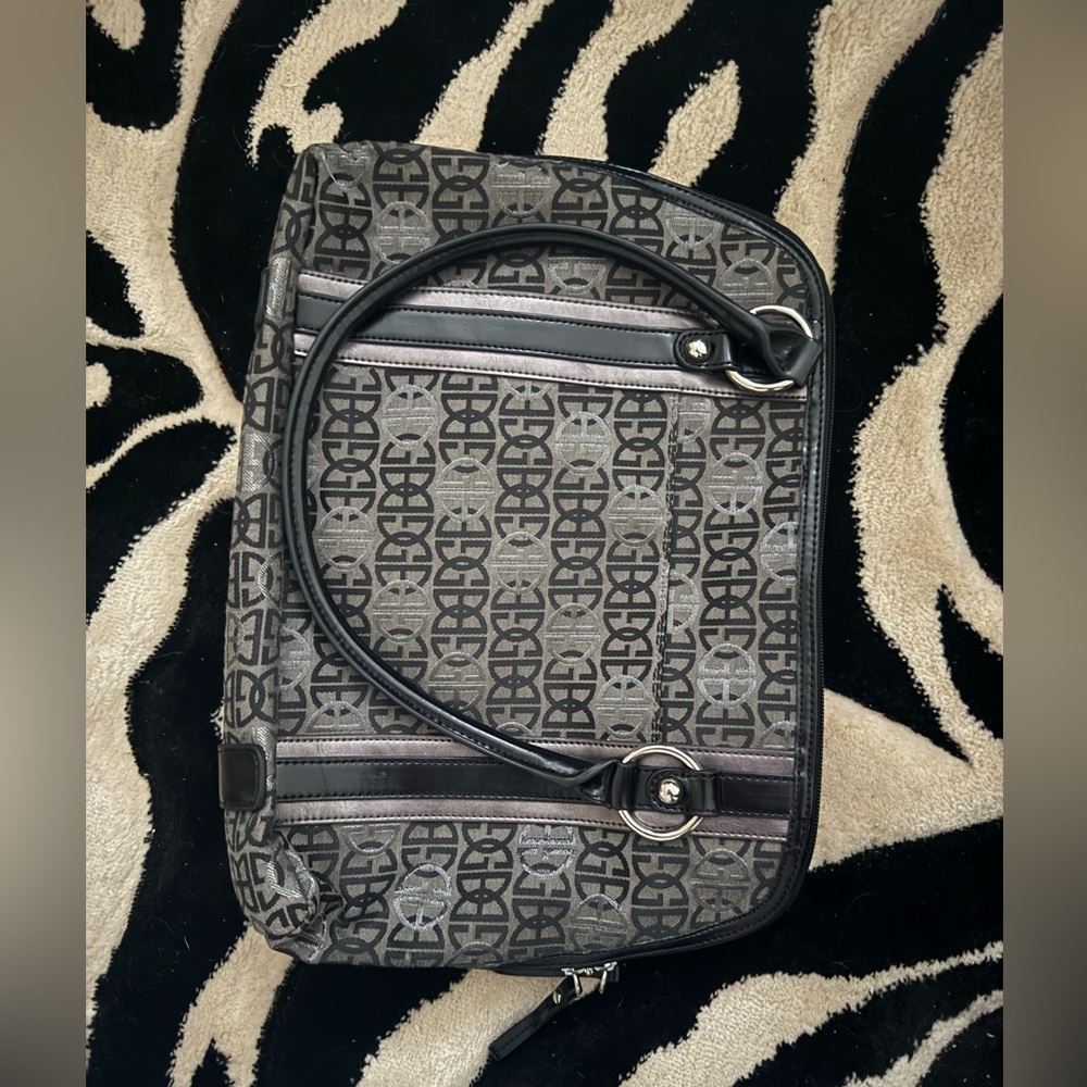 Stylish Black and Gray Patterned Tote Bag